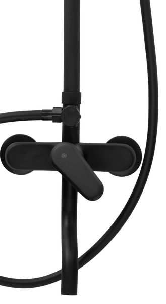 Душевая система SANTREK AQUA-1210 "PRESTIGE" (SAP-1210)  шар. d-35 с верхним душем и смесителем (черный)