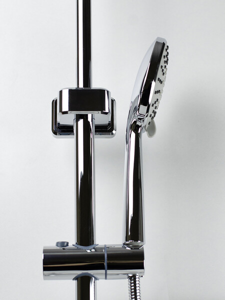 Душевая система SANTREK AQUA-1220 "PRESTIGE" (SAP-1220)  термостатическая, с верхним душем и смесителем (хром) переключение на душ поворотом излива