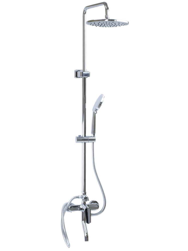 Душевая система SANTREK AQUA-1225 "PRESTIGE" (SAP-1225)  шар. d-35 с верхним душем и смесителем (хром)
