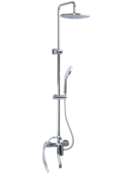 Душевая система SANTREK AQUA-1225 "PRESTIGE" (SAP-1225)  шар. d-35 с верхним душем и смесителем (хром)