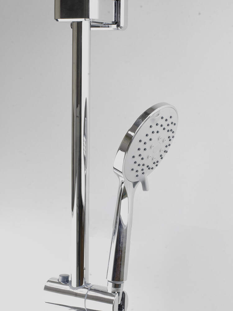 Душевая система SANTREK AQUA-1225 "PRESTIGE" (SAP-1225)  шар. d-35 с верхним душем и смесителем (хром)