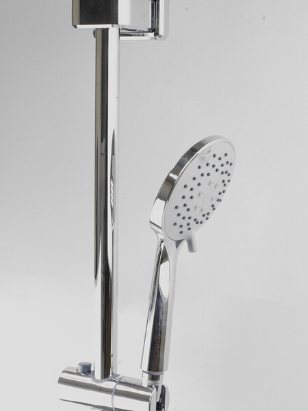Душевая система SANTREK AQUA-1225 "PRESTIGE" (SAP-1225)  шар. d-35 с верхним душем и смесителем (хром)