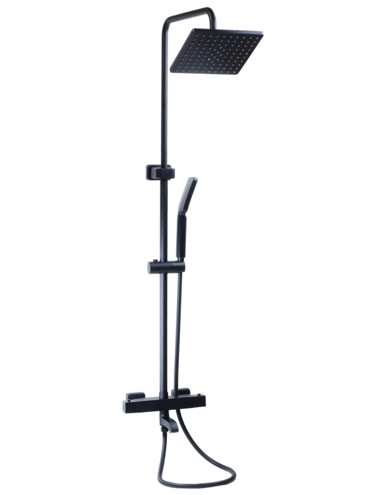 Душевая система SANTREK AQUA-1230 "PRESTIGE" (SAP-1230)  термостатическая, с верхним душем и смесителем (черный)