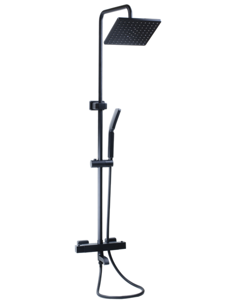 Душевая система SANTREK AQUA-1230 "PRESTIGE" (SAP-1230)  термостатическая, с верхним душем и смесителем (черный)