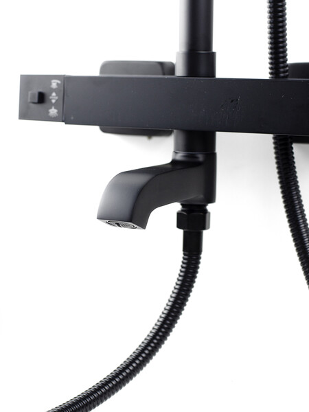 Душевая система SANTREK AQUA-1230 "PRESTIGE" (SAP-1230)  термостатическая, с верхним душем и смесителем (черный)