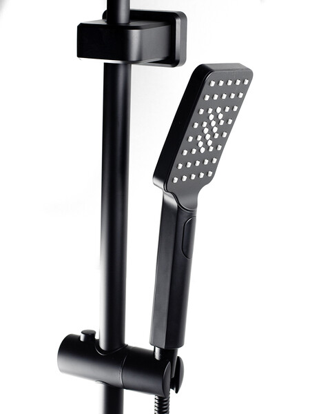 Душевая система SANTREK AQUA-1230 "PRESTIGE" (SAP-1230)  термостатическая, с верхним душем и смесителем (черный)