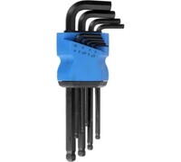 Набор ключей шестигранных ТУНДРА black, удлиненных. с шаром, CrV, 1.5 - 10 мм, 9 шт. 2354401