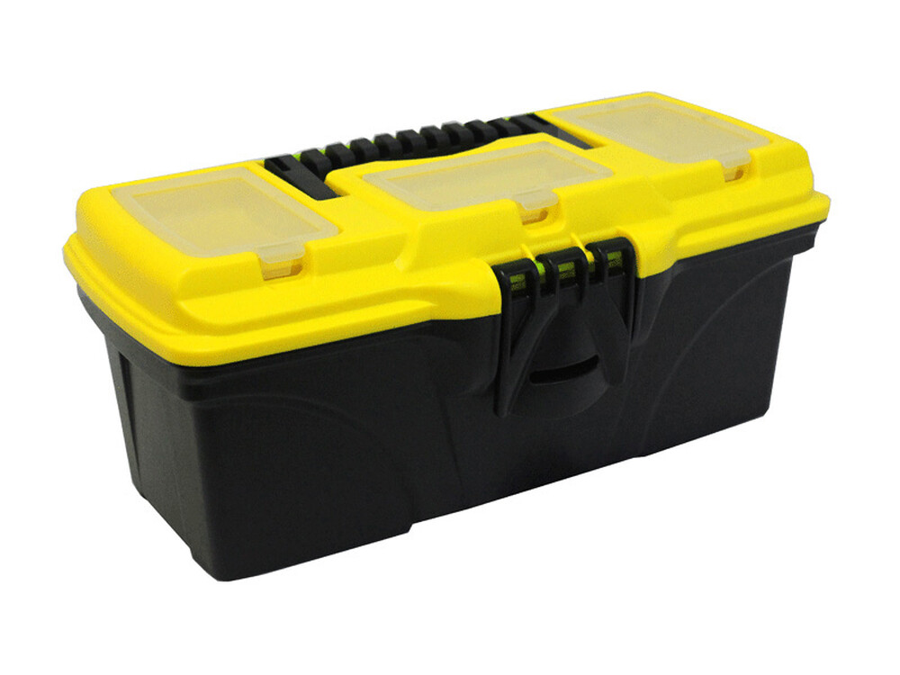 Ящик д/инструмента ТИТАН 13 (с секциями) Черный с желтым 32,4х16,5х13,7 ("М-пластика") (М 2934)