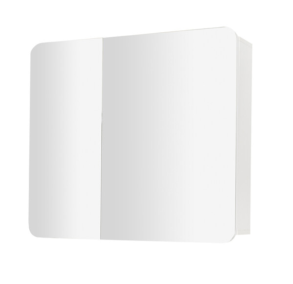 Зеркало-шкаф SANTREK HOME "Бари-80" (Белый глянец) 2 двери 800*750*155 *