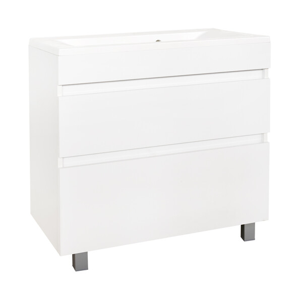 Подстолье SANTREK HOME "Марсель-80" (Белый глянец) 2 ящика под умывальник "Paola Elegante 80" 796х800х450