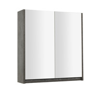 Зеркало-шкаф SANTREK HOME "Неаполь-65" (Бетон темный/Бетон светлый) 2 двери 650х700х160