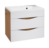 Подстолье подвесное SANTREK HOME "Ариель-65" (Белый глянец/Дуб бунратти) 2 ящика под умывальник "Paola Elegante 65" 525х642х447