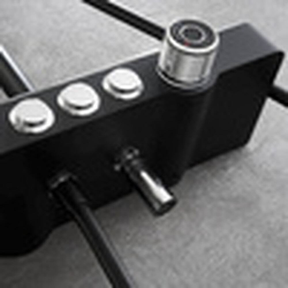 F610501B MALE Душевая система нерж.сталь, с тропическим душем и лейкой ЧЕРНЫЙ MLN ***