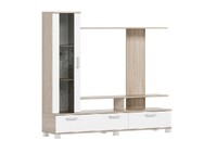 СОЛО-6 Стенка (1560*1446*365, Дуб Сонома светлый  Фасад ЛДСП - Белый (Гладкий) (3 места) ОД940 КАТЕГОРИЯ А