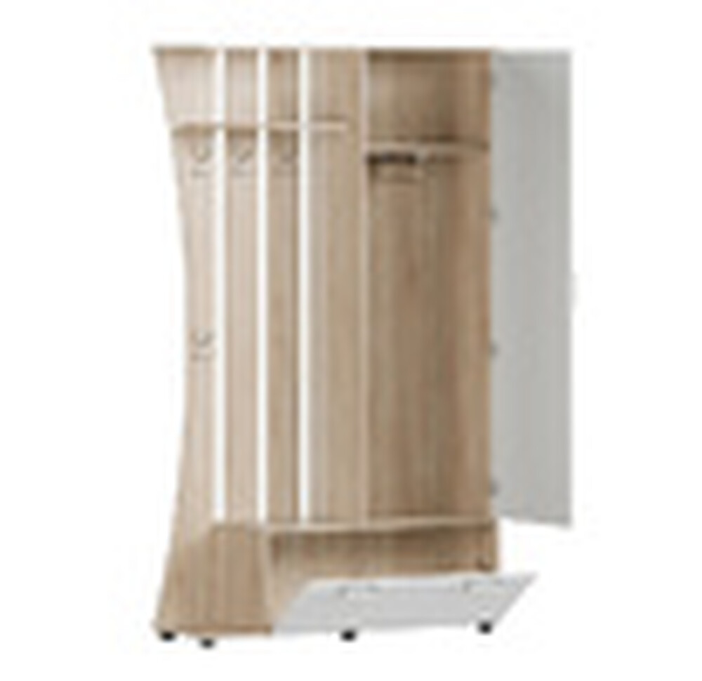 Домино 4У НМ Прихожая корпус Дуб Сонома светлый/фасад ЛДСП Белый Гладкий (вешалка, шкаф,тумба) 1,15х2,0х0,365м (3 места) АГ3 115	КАТЕГОРИЯ А