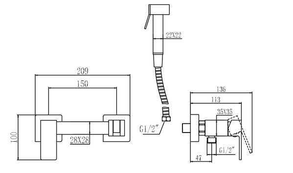 S-FXQ007Н Смеситель Биде SAVOL 
