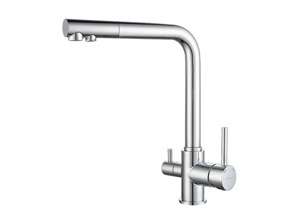 Смеситель Кухня GRANFEST  (3611) d=35 Г - образный с краном питьевой воды  (хром)