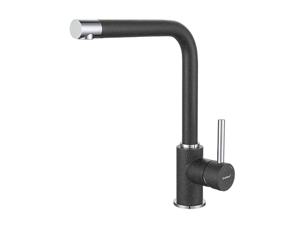 Смеситель Кухня GRANFEST  (3651) d=35 боковой Г - образный  (графит)