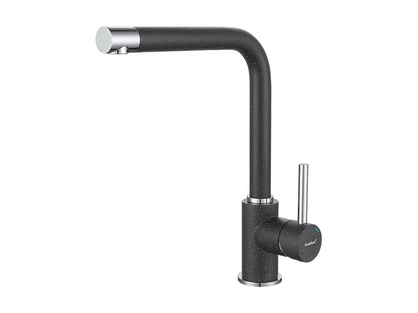 Смеситель Кухня GRANFEST  (3651) d=35 боковой Г - образный  (графит)