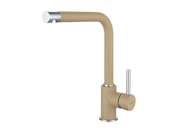 Смеситель Кухня GRANFEST  (3651) d=35 боковой Г - образный  (песочный)