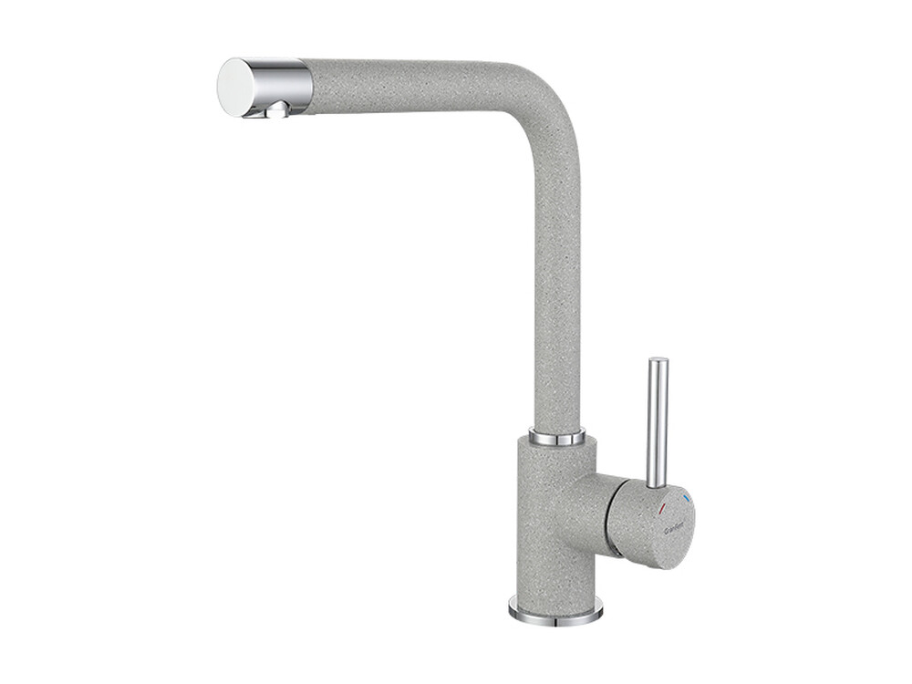 Смеситель Кухня GRANFEST  (3651) d=35 боковой Г - образный  (серый)