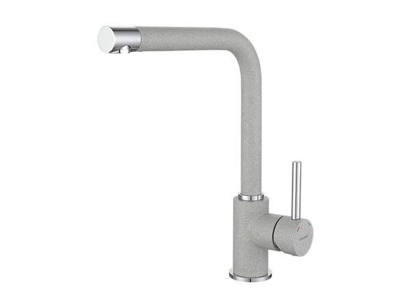 Смеситель Кухня GRANFEST  (3651) d=35 боковой Г - образный  (серый)