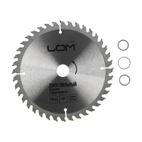 Диск пильный по дереву ЛОМ, стандартный рез, 180 х 22 мм, 40 зубьев 5239778