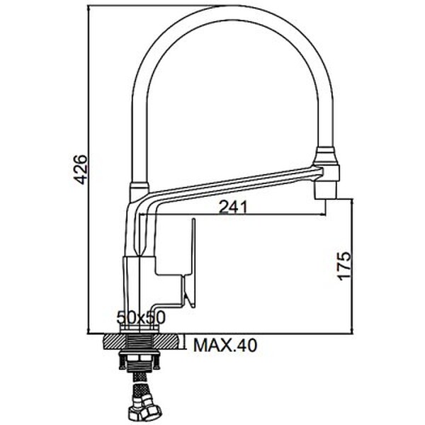 4078U-12 Смеситель Кухня LEDEME d35 на гайке (графит)