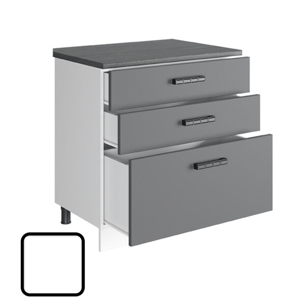 Стол разделочный КАМИЛА-1, 3 ящика Н800-3Я (810х800х450) Столешница Мрамор итальянский