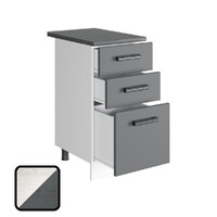 Стол разделочный ОДРИ-2, 3 ящика Н400-3Я Фактурный Серый (810х400х450) Столешница Мрамор итальянский (2144)