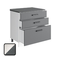 Стол разделочный ОДРИ-2, 3 ящика Н800-3Я Фактурный Серый (810х800х450) Столешница Мрамор итальянский (2147)