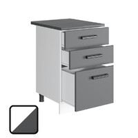 Стол разделочный СИТИ-2, 3 ящика Н600-3Я Белый софт/Графит софт (810х600х450) Столешница Поллярная Звезда