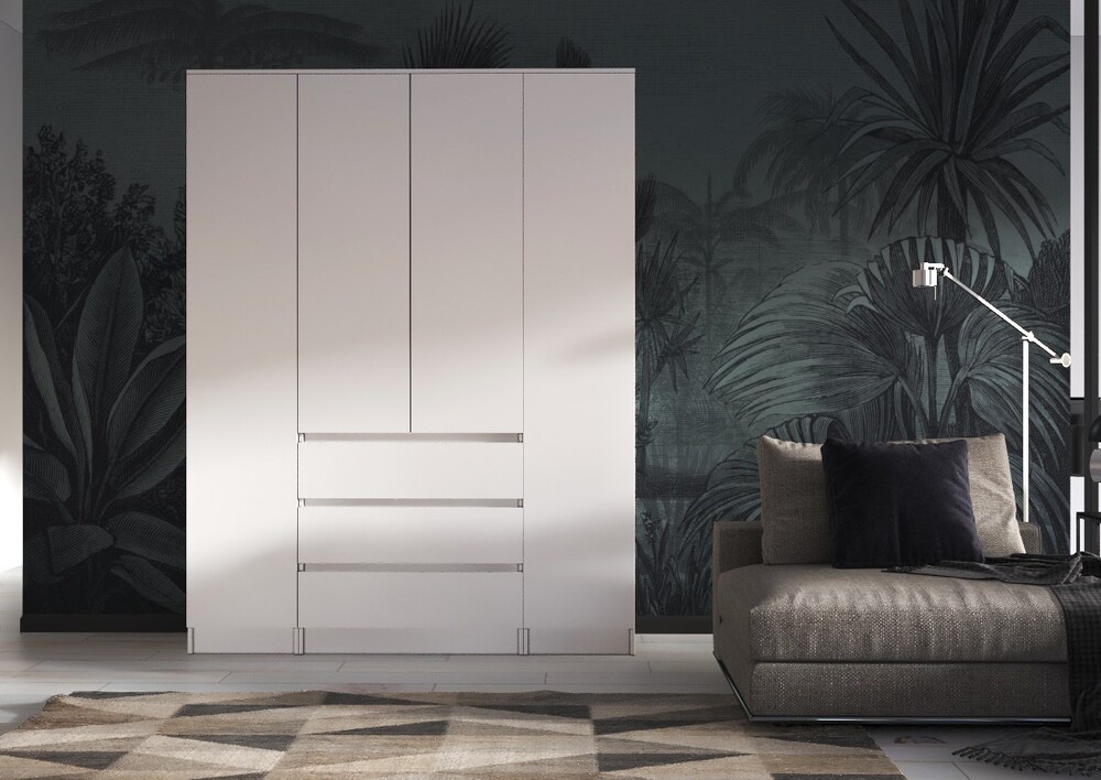 Шкаф Мальм-1,6 1600*2100*500 (Белый) (4 места)