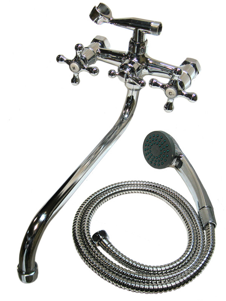 Смеситель Ванна DIABLO (рег.№377092) 1/2 м/к шар. перекл. душа (410-R 54) Крест 