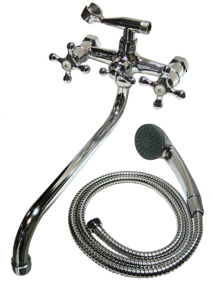 Смеситель Ванна DIABLO (рег.№377092) 1/2 рез шар. перекл. душа (420-R 54) Крест 