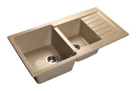 Мойка для кухни GranFest Композит PRACTIK 980KL 2 чаши+крыло 980х510 (P-980KL песочный)