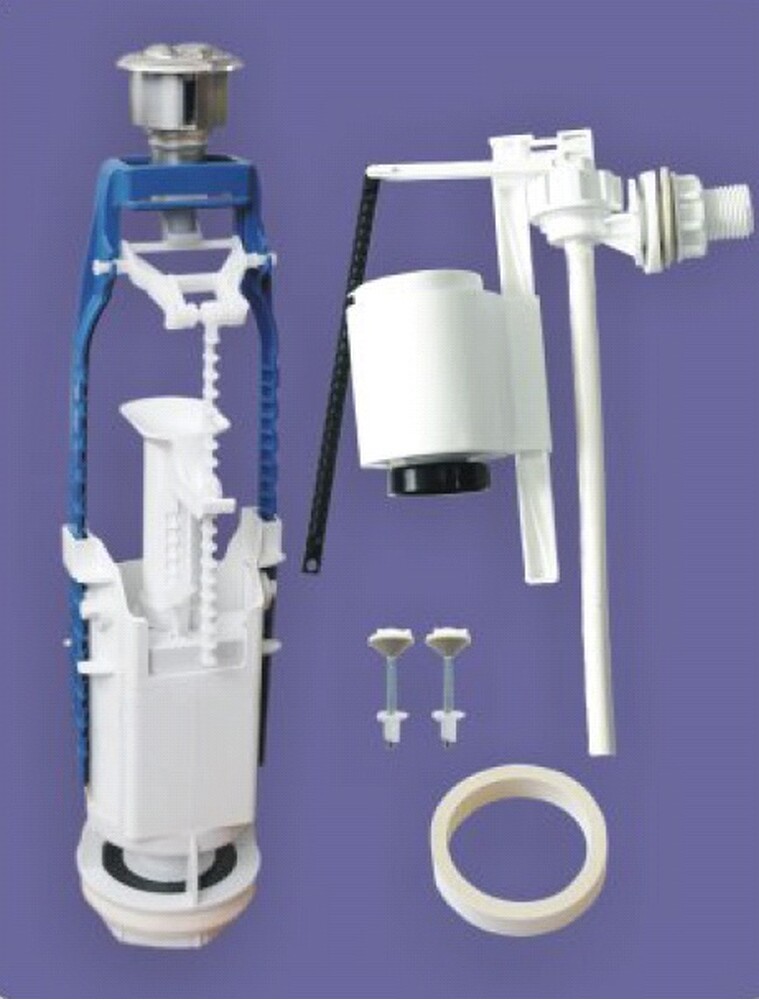 Арматура Псков "Уклад" бок, подводка хром кнопка, 2-х уров. (77.56.14.3/77.03.14.3/77.50(56).14.3/77.54.14.3)