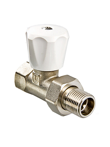 Клапан VALTEC ручной (компактный), для радиатора, прямой 1/2" (VT.008.LN.04)