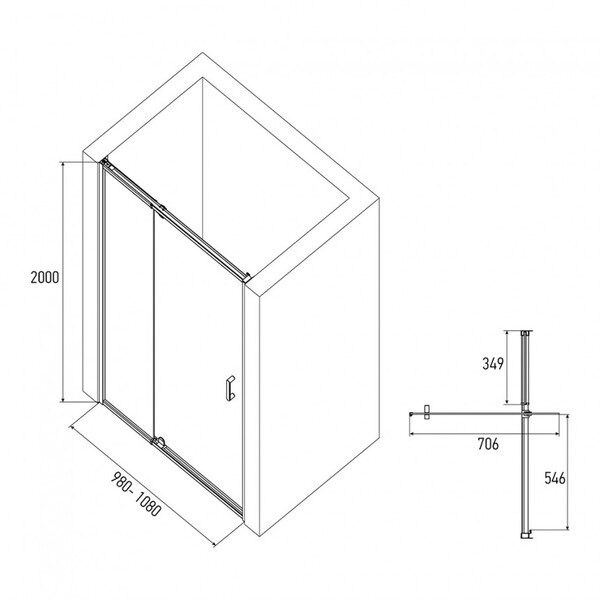 Дверь в нишу ALEX BAITLER AB71C100 (1000*2000)