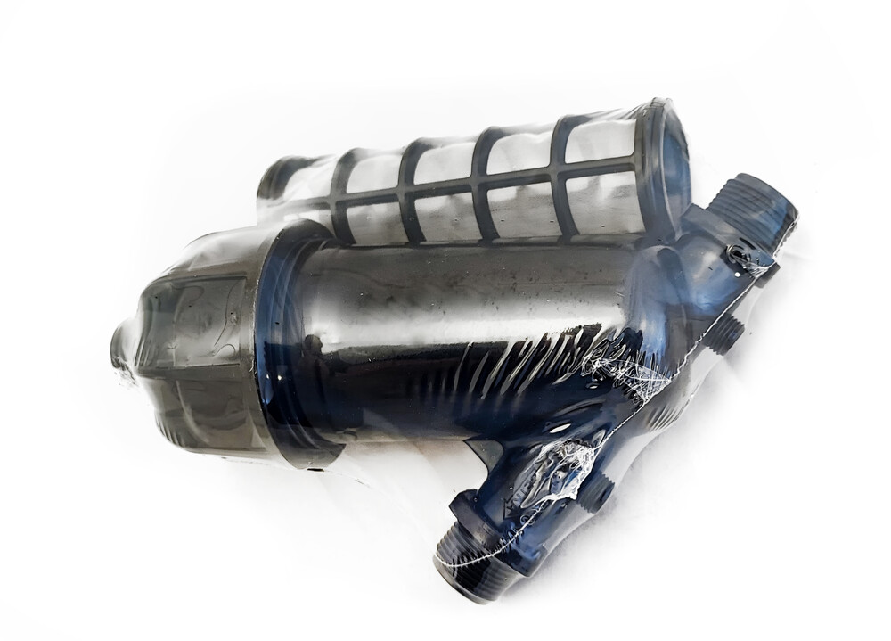 Фильтр 3/4 косой  пластиковый ФКС с нерж сеткой 120 мкм (для систем полива)