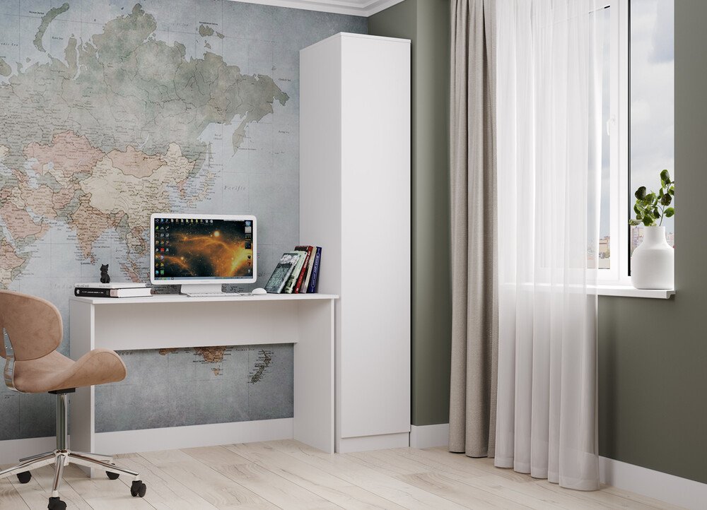 МС Мори Шкаф МШ 400.1/400 Белый (2 места)