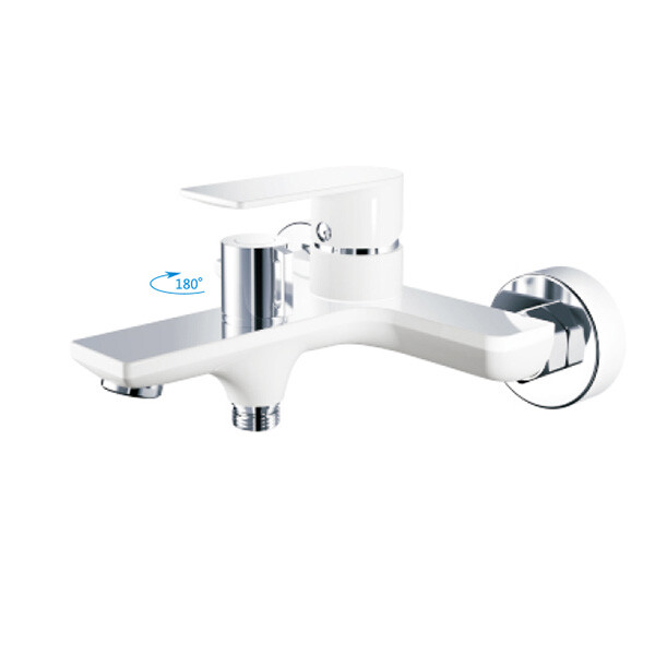 60505-8HB Смеситель Ванна HAIBA шар. d-35 короткий литой нос картридж перекл белый/хром