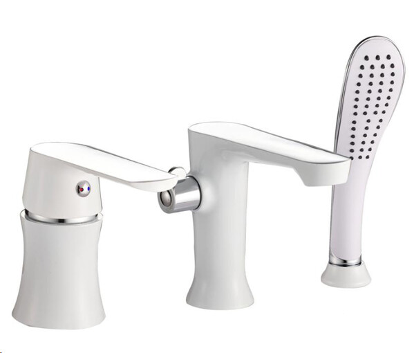 80804HB Смеситель Ванна HAIBA шар d-35 врезной на 3 отверстия для акриловых ванн белый/хром