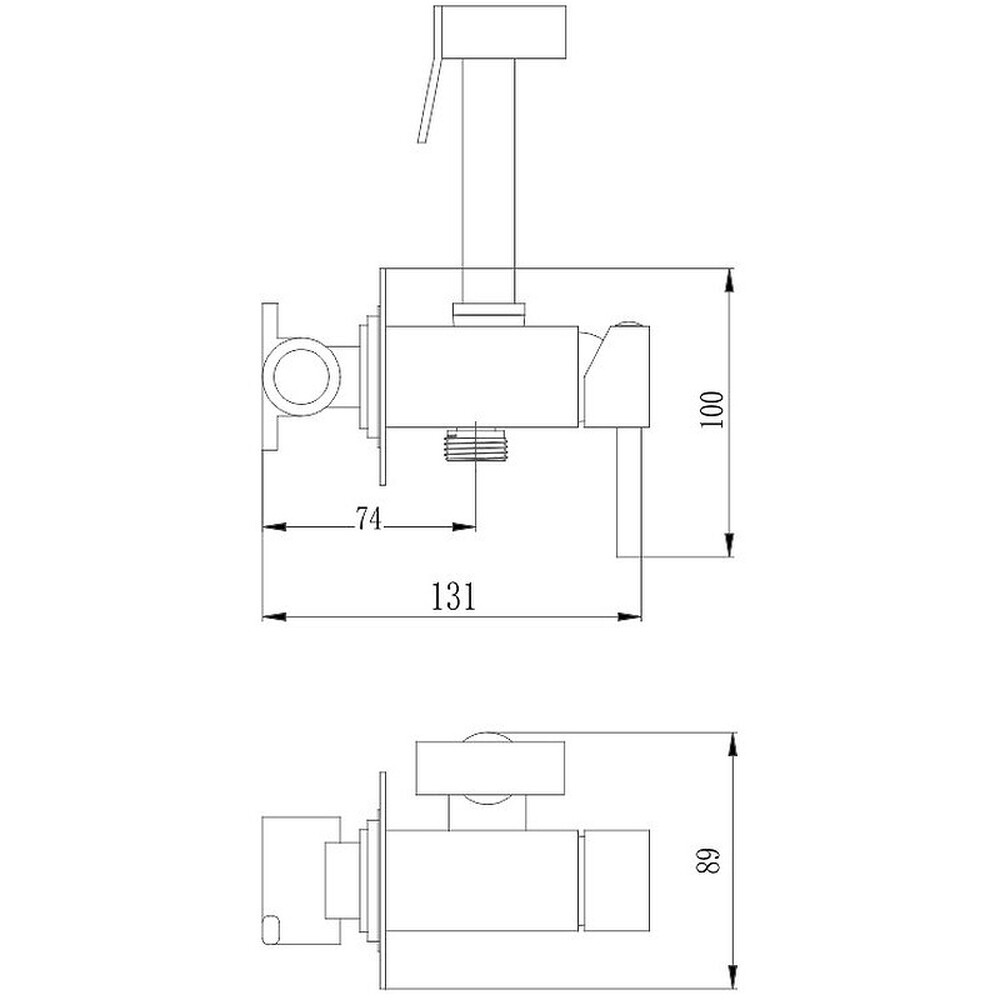 5512-7HB Смеситель Гигиенический душ HAIBA шар. d-35 черный