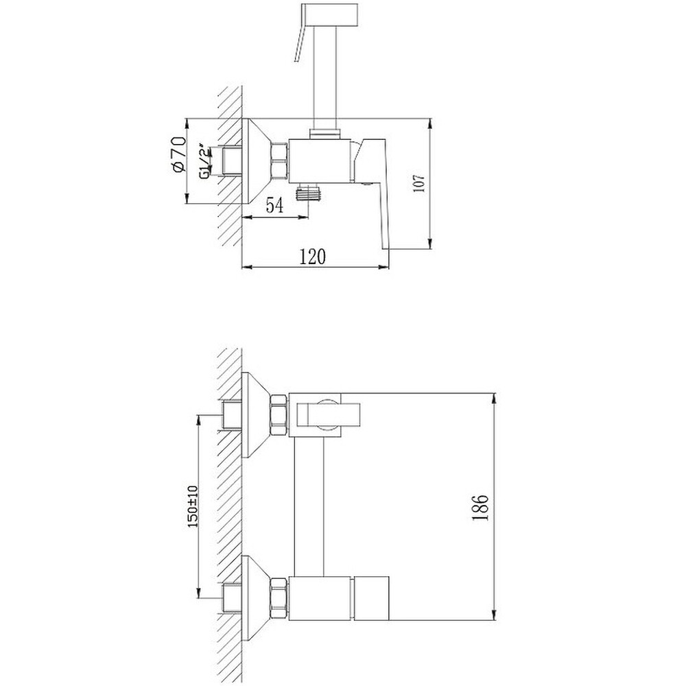5513-7HB Смеситель Гигиенический душ HAIBA шар. d-35 черный