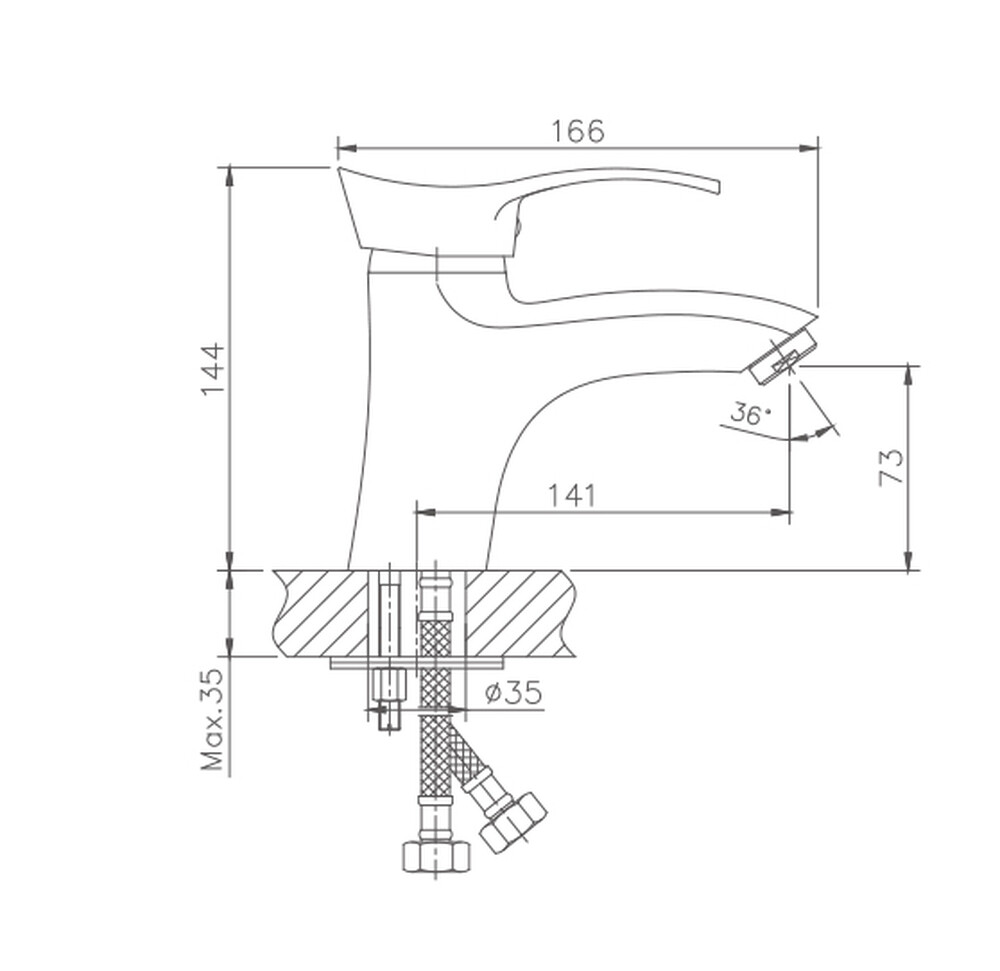 1001HB Смеситель Тюльпан HAIBA шар. d-40 хром