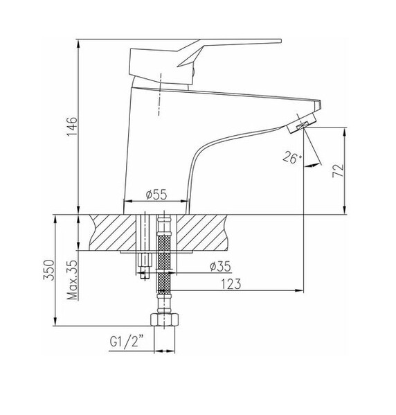 1063HB Смеситель Тюльпан HAIBA шар. d-40 хром