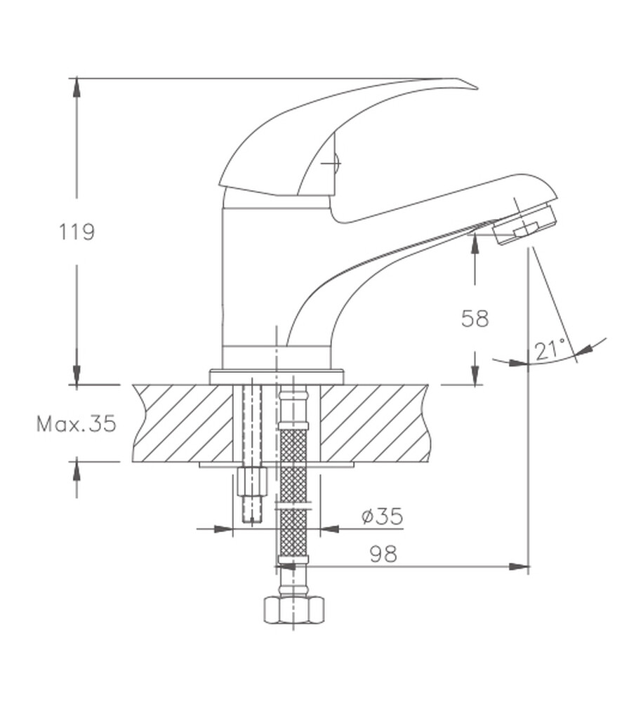 1015HB Смеситель Тюльпан HAIBA шар. d-35 хром