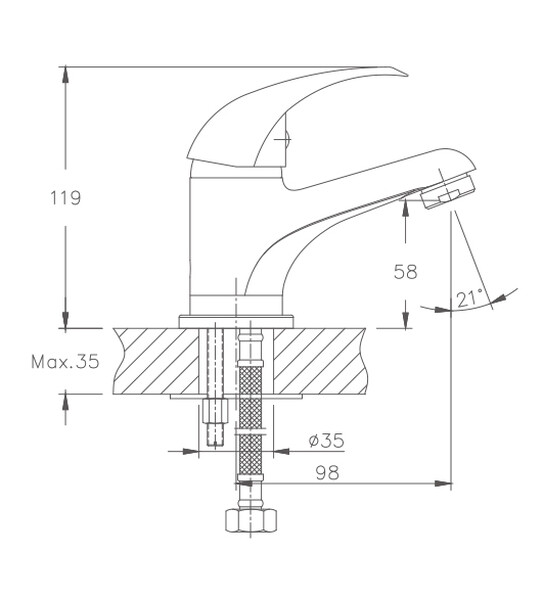 1015HB Смеситель Тюльпан HAIBA шар. d-35 хром