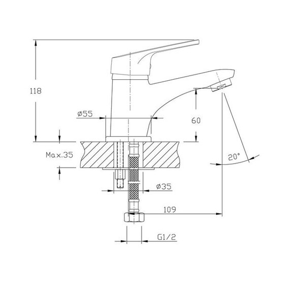 1016HB Смеситель Тюльпан HAIBA шар. d-35 хром